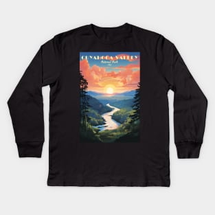 Cuyahoga Valley National Park Travel Poster Kids Long Sleeve T-Shirt